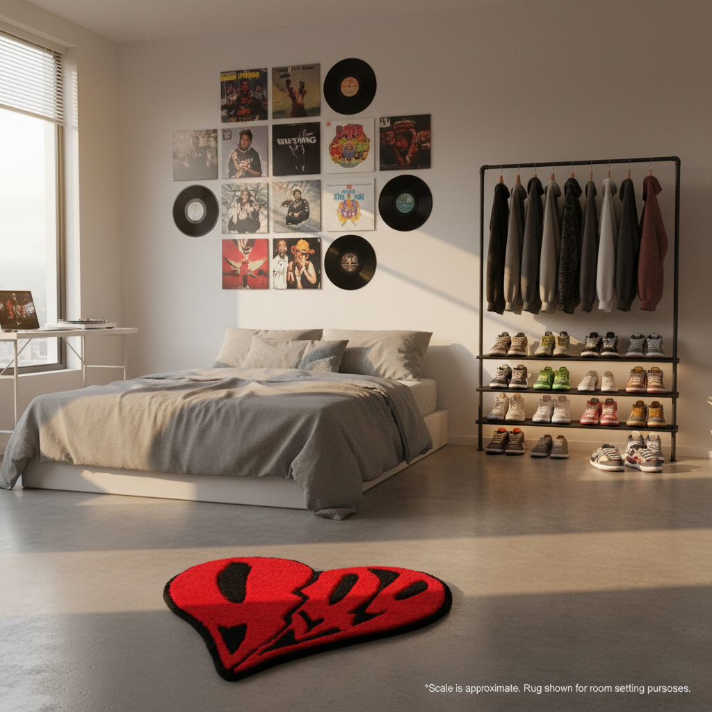 Juice Wrld Heart Rug