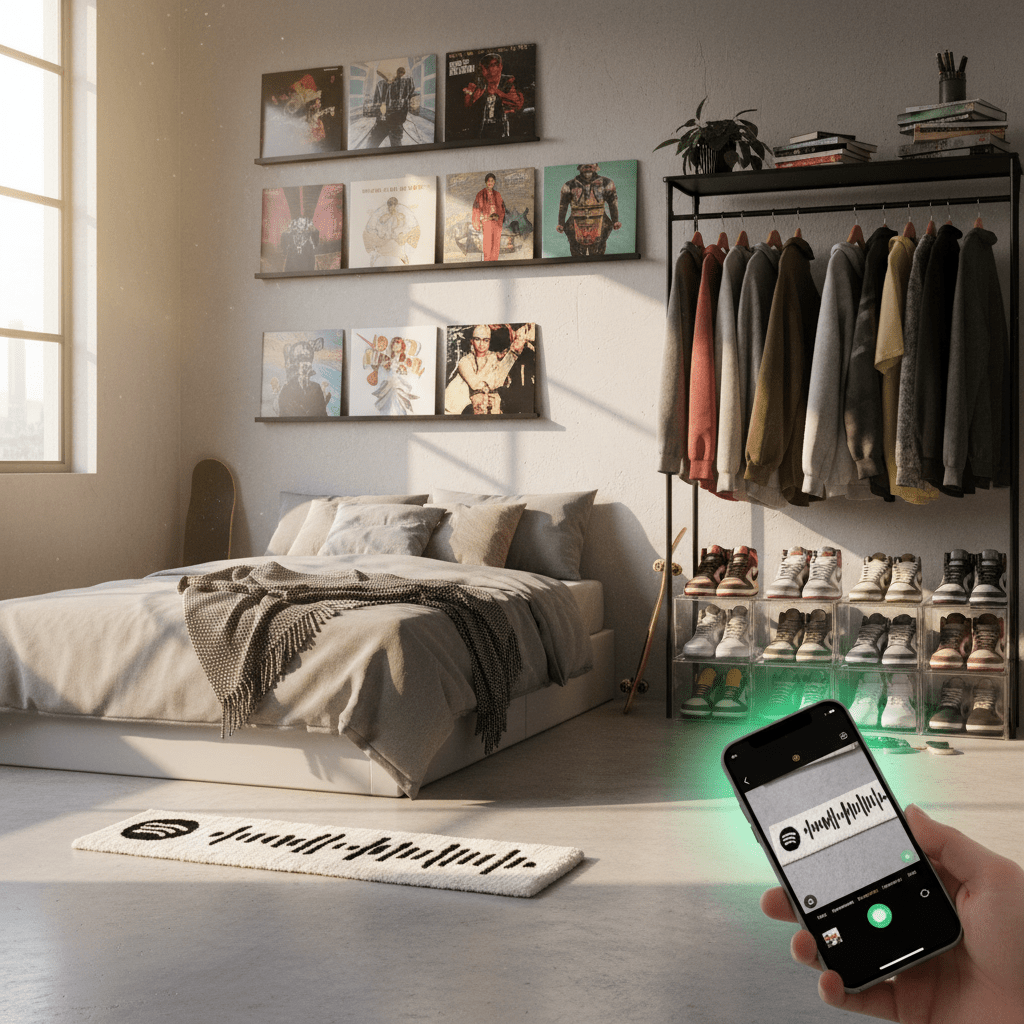 The Weeknd 'Hurry Up Tomorrow' Spotify Code Rug - Lyxoraa